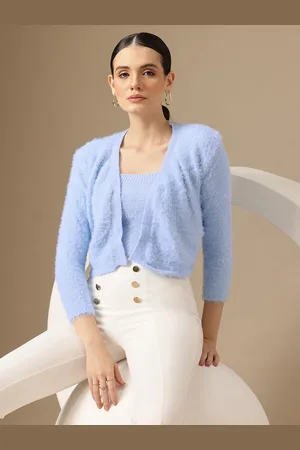 Chemistry Woollen Tube Crop Top With Shrug