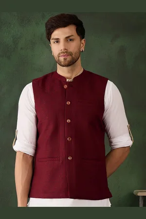 Sangria Men Woven Design Winter Pashmina Nehru Jackets