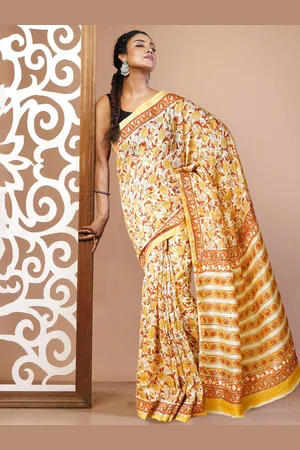 Unnati Silks Floral Zari Handloom Chanderi Saree