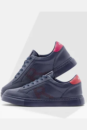 RARE RABBIT Men Textured Leather Sneakers