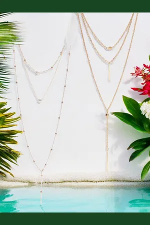 DressBerry Set Of 2 Gold-Plated Multi Layered Chain