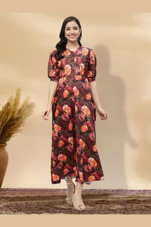 BAESD Floral Print Applique Fit & Flare Dress