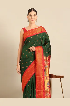 Varkala Silk Sarees Ethnic Motifs Zari Paithani Saree