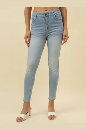 BEATNIK Women Lean Slim Fit High-Rise Heavy Fade Stretchable Cotton Jeans