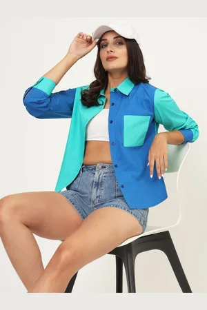 CHARMGAL Women Colourblocked Slim Fit Shirt