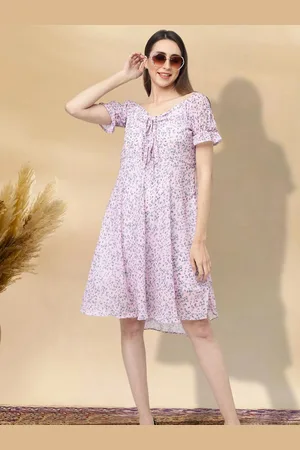 BAESD Floral Print Applique Fit & Flare Dress