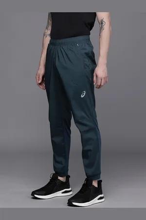 Asics Men Teal Blue Slim Fit Solid Running Joggers