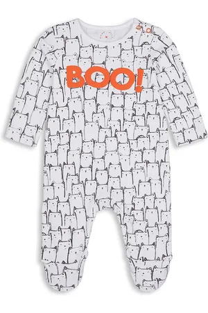 Mothercare Infant White Printed Pure Cotton Sleepsuit