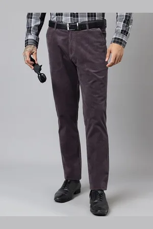 HANCOCK Men Tailored Slim Fit Corduroy Formal Trousers