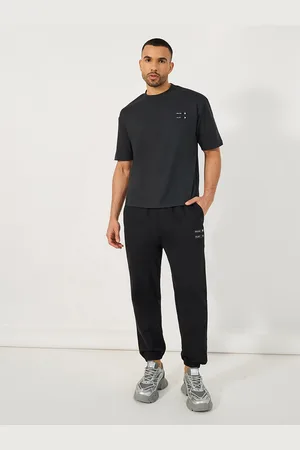 Styli Minimal Graphic Mock Neck Oversized T-Shirt With Joggers