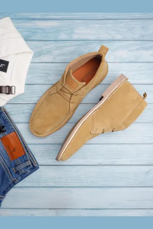 LOUIS STITCH Men Mid-Top Solid Suede Desert Boots