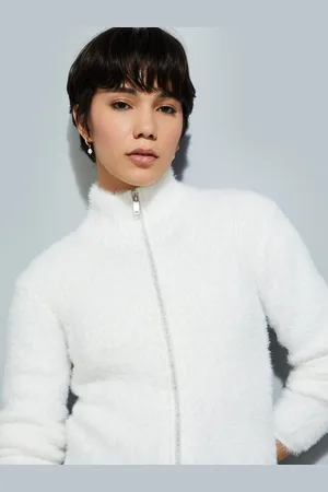 Max Collection URB_N Women Fuzzy Mock Collar Jacket