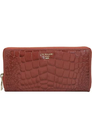 Da Milano Women Textured Leather Zip Around Wallet