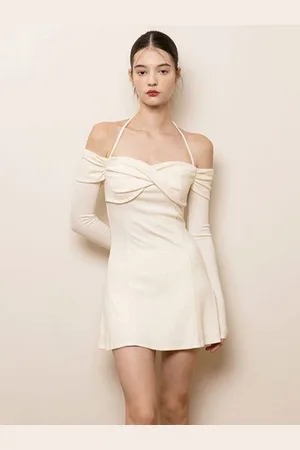 LULU & SKY Women Halter Neck Fit & Flare Mini Dress