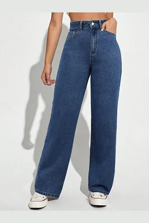 KOTTY Women Cotton Straight Fit High-Rise Stretchable Jeans