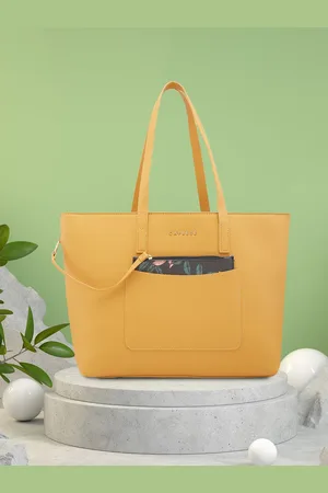 Caprese PU Structured Tote Bag Buckle Detail