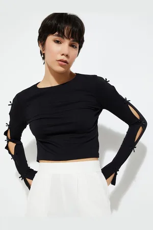 Max Collection URB_N Women Bow Sleeve Crop Top