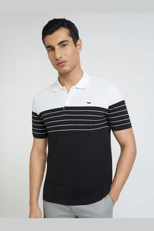 Park Avenue Striped Polo Collar Slim Fit T-shirt