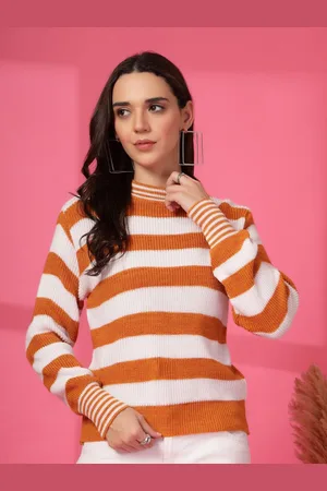 Clora Creation Women Striped Woollen Pullover