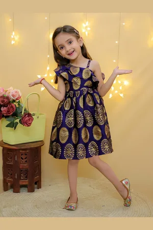 BownBee Girls Ethnic Motifs Printed Fit & Flare Dress