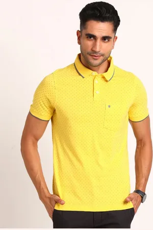 Turtle Men Geometric Printed Polo Collar Pure Cotton Slim Fit T-shirt
