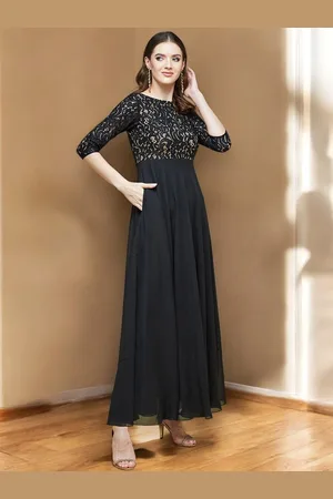 DressBerry Honest Echo Lace Overlaid Women Fit and Flare Maxi Dress