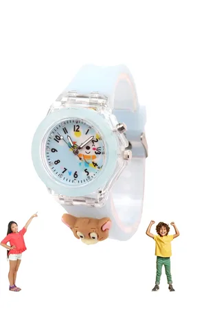 Spiky Unisex Kids Blue Embellished Dial & Blue Straps Analogue Multi Function Watch Light_Monk_Blu