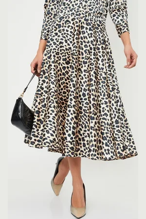 Max Collection Women Animal Printed A-Line Midi Skirt
