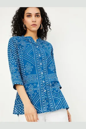 Max Collection Women Printed Mandarin Collar Tunic