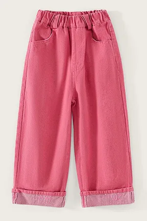 LULU & SKY Girls Straight Fit High-Rise Jeans