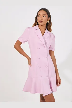 Styli Women Short Sleeve Peplum Style Mini Length Blazer Dress