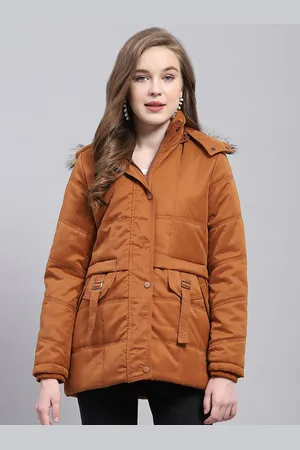 Monte Carlo Women Hooded Solid Casual Parka Jacket