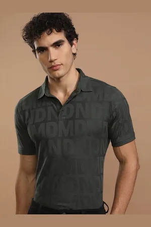 Highlander Men Typography Printed Polo Collar T-shirt