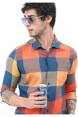 Ketch Men Teal Slim Fit Checked Casual Shirt