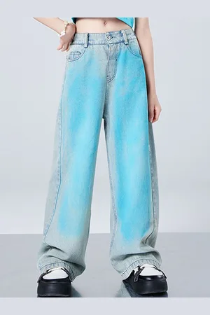 LULU & SKY Girls Straight Fit Mid Rise Jeans