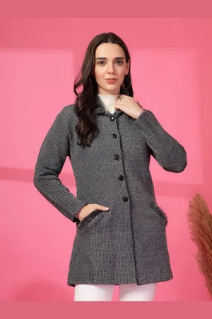 Clora Creation Women Ribbed Woollen Longline Cardigan