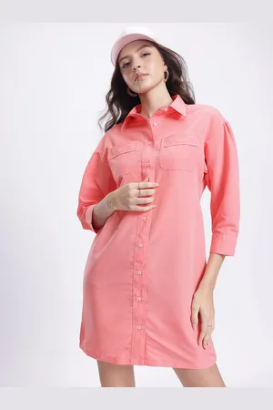 DressBerry Pastel Dreams Front Pockets Mini Shirt Dress