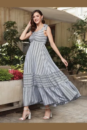 DressBerry Women Striped Fit & Flare Maxi Dress