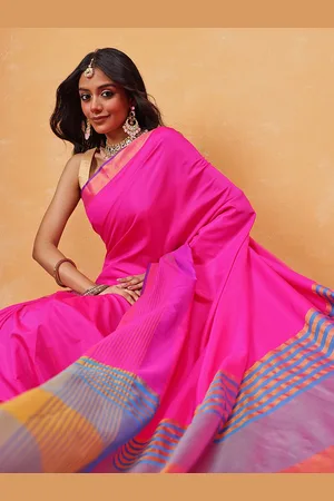silk land Women Ready to Wear Saree With Blouse Piece