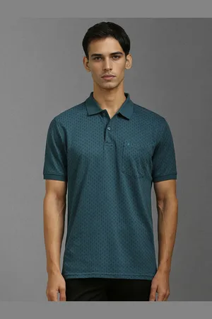 Louis Philippe Men Printed Polo Collar Pockets T-shirt