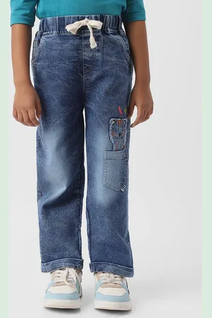 Nauti Nati Boys Jean Cotton Mid-Rise Light Fade Printed Jeans