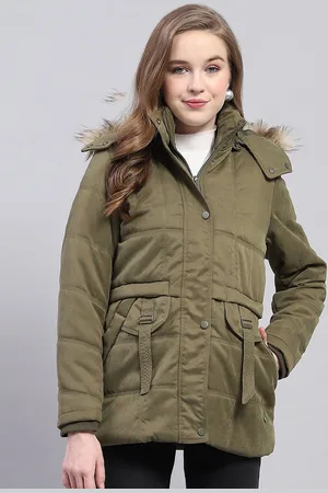 Monte Carlo Women Hooded Solid Casual Parka Jacket