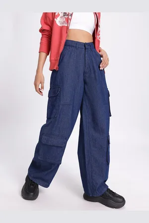 DressBerry Women Loose & Lively Cargo Style Baggy Jeans