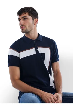 Celio Men Colourblocked Polo Collar Pure Cotton Pockets T-shirt