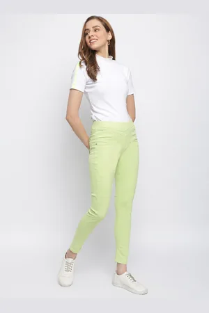TALES & STORIES Women Green Solid Skinny-Fit Jeggings