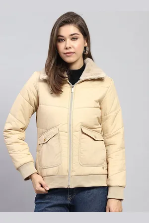 Monte Carlo Women Mock Collar Solid Casual Padded Jacket