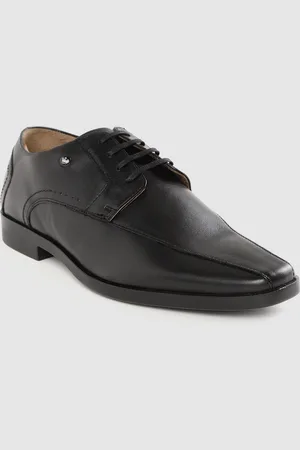 Louis Philippe Men Black Leather Formal Derbys