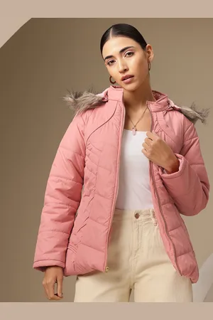 Chemistry Detachable Hood with Faux Fur Trim Padded Jacket