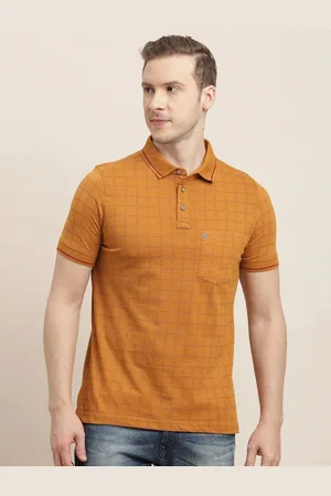 Turtle Men Geometric Printed Polo Collar Pure Cotton Slim Fit T-shirt