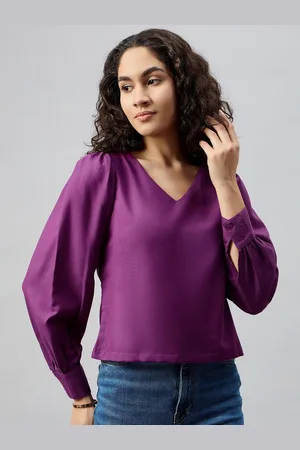Deewa Women Solid V-Neck Top